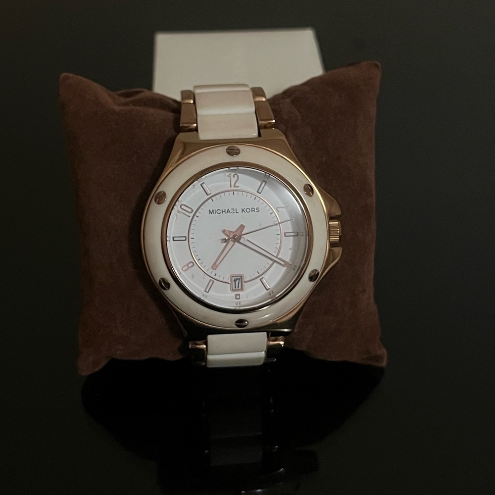 Michael Kors White and Gold Watch